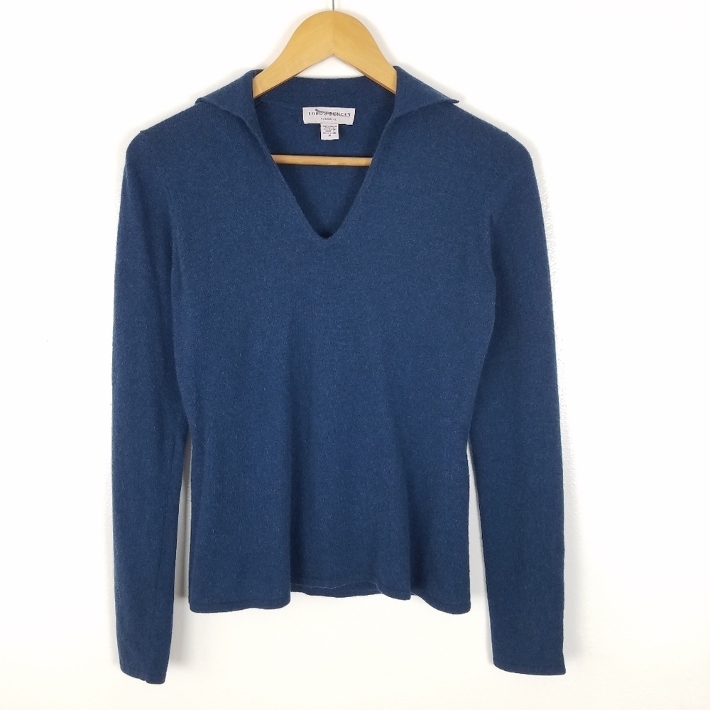 TODD & DUNCAN 100% Cashmere  Collared Longsleeve Pull-over Sweater Medium